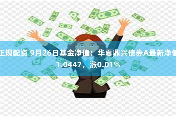 正规配资 9月26日基金净值：华夏鼎兴债券A最新净值1.0447，涨0.01%