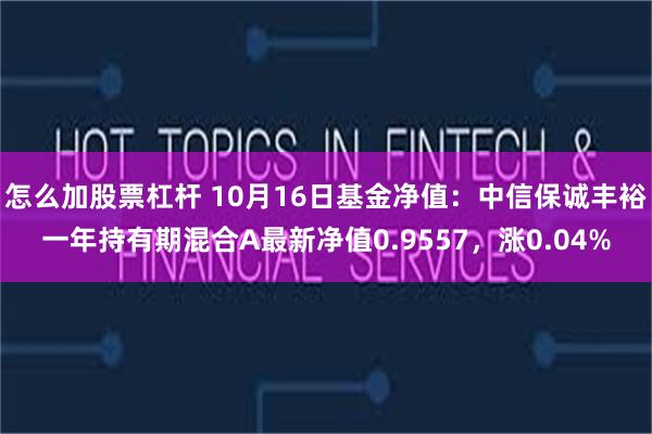 怎么加股票杠杆 10月16日基金净值：中信保诚丰裕一年持有期混合A最新净值0.9557，涨0.04%