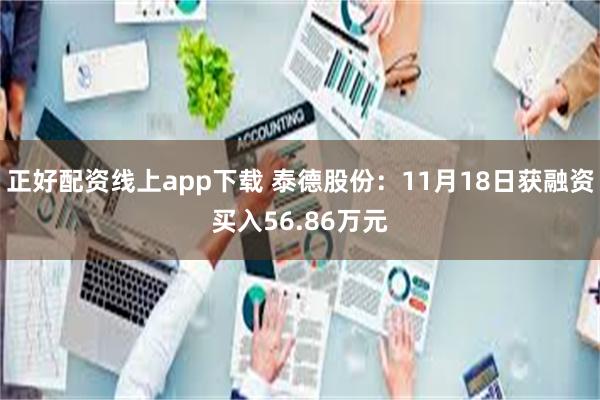 正好配资线上app下载 泰德股份：11月18日获融资买入56.86万元