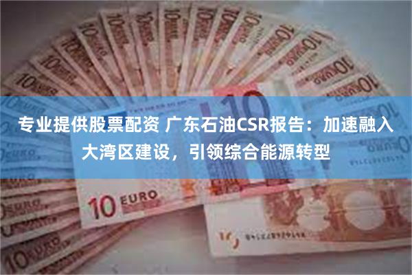 专业提供股票配资 广东石油CSR报告：加速融入大湾区建设，引领综合能源转型